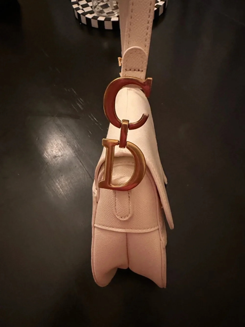 Dior White Saddle Shoulder Bag with Gold Hardware - Picture 2 of 4